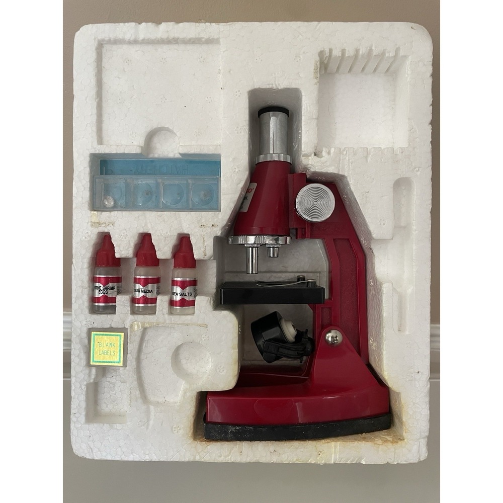 Vintage Tasco Microscope‎ Model 60750-0 Red Plastic. Light Bulb Not Working